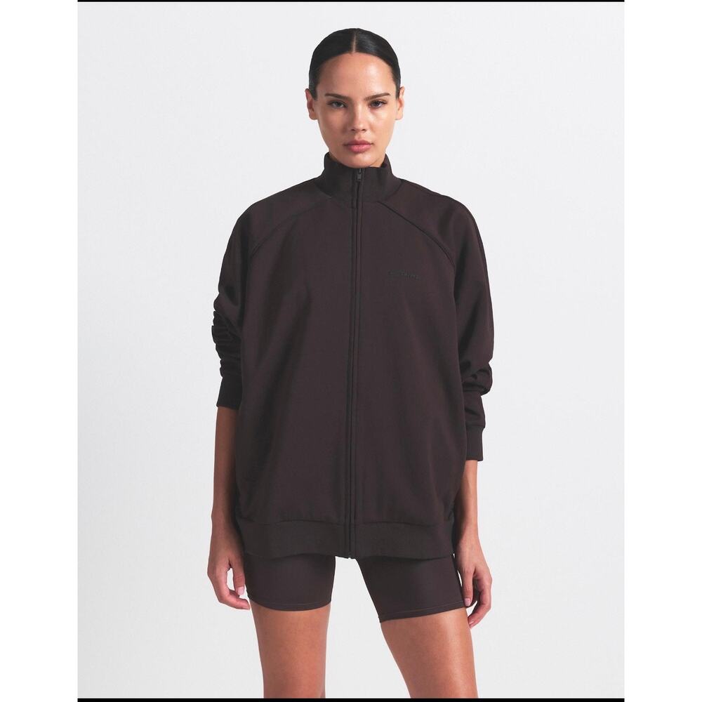 NWT Nike x SKIMS Matte Tricot Oversized Track Jacket Dark Roast XS will fit L